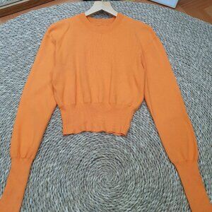 Orange Crop Knit Sweater Cozy Soft Pullover Top